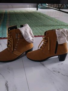 Stylish Brown Ankle Boots with socks