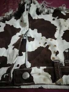 Cow Print Denim shorts