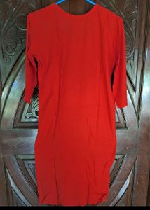 Red Chikenkari Kurta