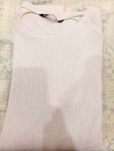 Cream Waffle Knit Long Sleeve Top