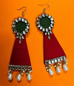 New Party Wear Earrings Colour Madhi &amp; Red
