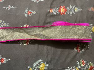 Vibrant Pink &amp; Gold Border lace