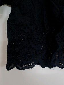 Chiffon Black Short Sleeve Shirt