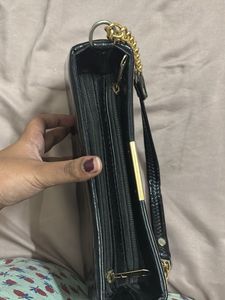 Chic Black Patent Shoulder Bag