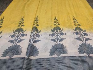 Satin Yellow Saree