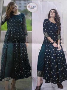 Exclusive Teal Embroidered Kurta Set with Dupatta