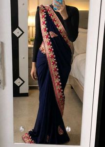 💠Y2K ROYAL BLUE GEORGETTE SAREE💙