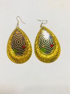 Statement Drop Earrings - Gold Tone