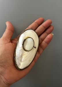 Antique mother of pearl pendant/ trinket box