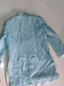 Men's Light Blue Brocade Sherwani