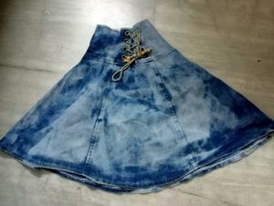 Denim Flared Skirt
