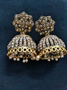 Exquisite Jhumka Earrings with Pearls