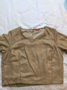 SOFT Shimmer/Shiny elegant Golden Blouse from W