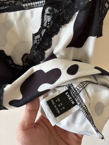 Cow Print Lace Trim Cami Top