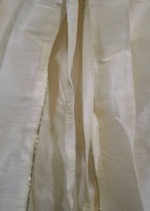 VASTRAMAY Men’s Off-White Cotton Silk Dhoti – Free