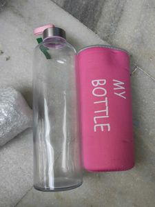 unused Pink "My Bottle" Glass Water Bottle