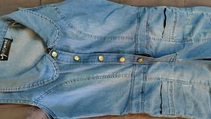 Denim Jumpsuit With Deep Front Pockets