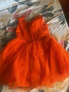 Orange Tulle Party Dress