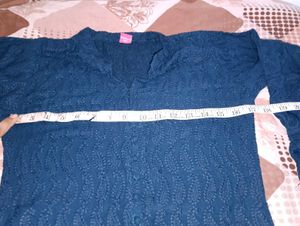 Teal Knitted Kurta