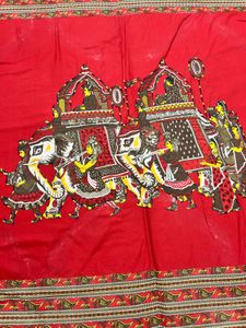 Red Elephant Procession Print sheet