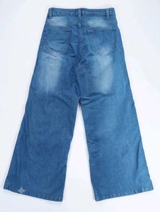 Stylish Wide Leg Blue Jeans