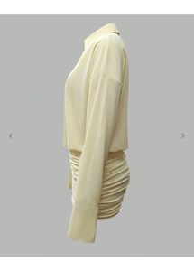 Cream Ruched Mini Dress
