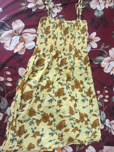 Yellow Floral Smocked Maxi Dress