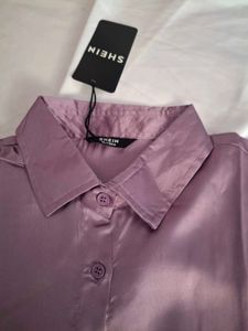 Shein Satin Button-Up Shirt