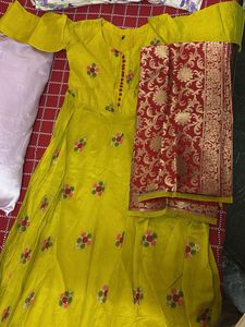 Vibrant Yellow Embroidered Anarkali Suit