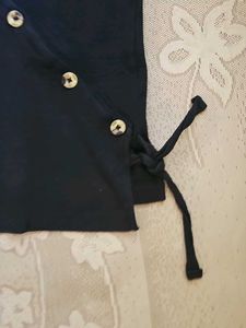 Black Cami Top with Buttons