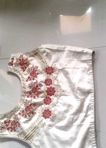 Embroidered Crop Top &amp; Skirt Set