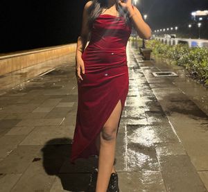 Red Velvet Party Dress