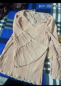 Pleated Bell Sleeve Top
