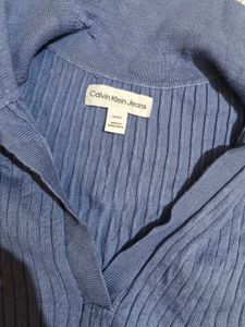 Ribbed Calvin Klein Polo Top