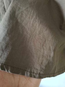 Brown Short Sleeve Button-Up Shirt