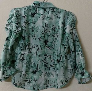 Bohemian Floral Print Peplum shirt