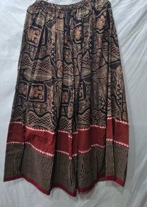 Pure Ajrakh Maxi Long Skirt