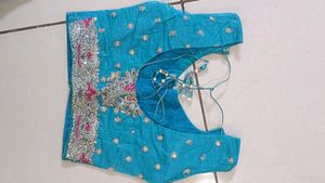 Blue Net Saree