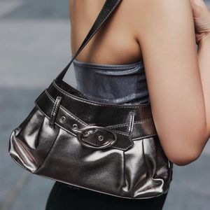 Chic Metallic Silver Shoulder Bag