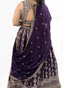 Elegant Purple Embroidered Lehenga Set