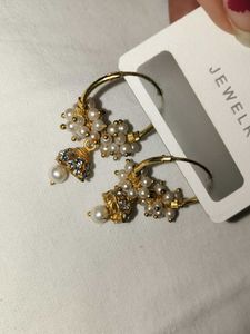 Pearl Jhumka Earrings -Gold Fashion