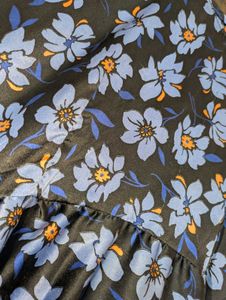 Blue Floral Print Maxi Dress