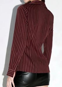 Striped Lace Trim Blouse