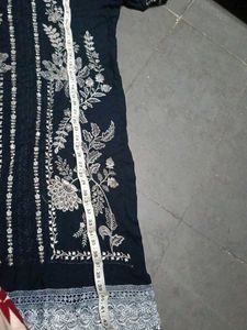 Embroidere navy blue Kurta Set