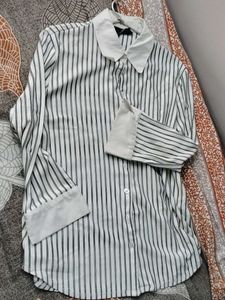 Striped Collared Button-Up Shirt