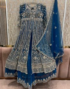 Exquisite Blue Embellished Lehenga Choli