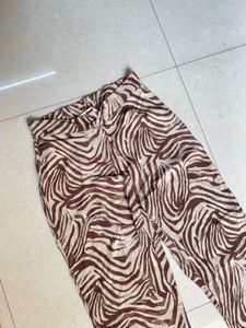Y2K PULL &amp; BEAR Zebra Print Flare Leg Pants