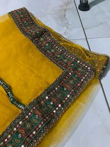 Embellished Yellow saree