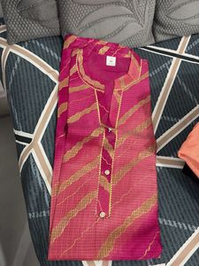 Vibrant Pink Striped Kurta