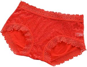 Coverage Lace Hipster Panty Underwear Briefs Red